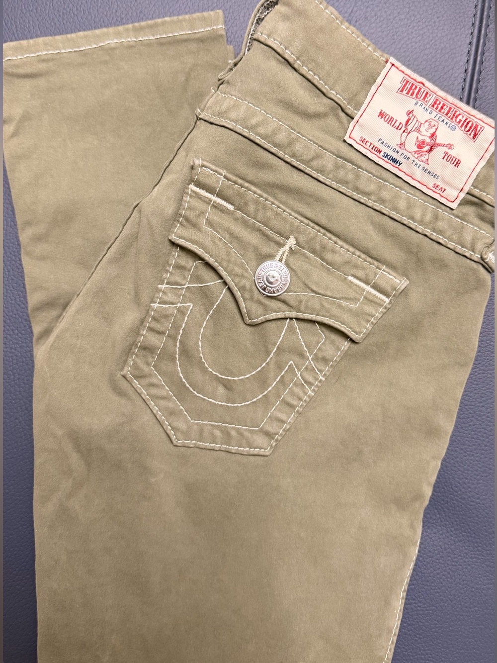 True Religion Section SKINNY women’s Olive Slim Stretch Jeans